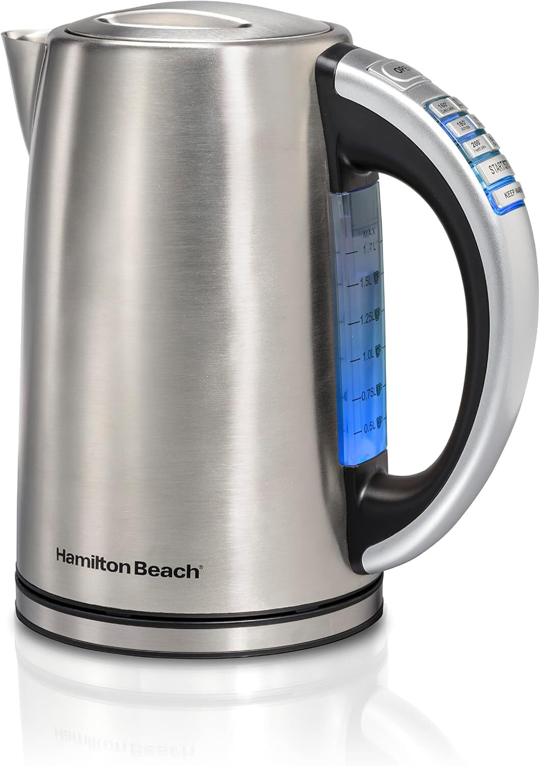 Hamilton Beach 1.7 Liter Temperature Control Electric Kettle Fast 1500W BPA Free-image