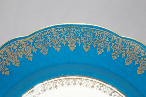 Bawo & Dotter Austria Turquoise & Gold Medallion Luncheon Plate Circa 1884-1914 - Picture 6 of 11