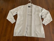 Frye Womens M / Textured Stitch Shawl Collar Open Cardigan Sweater, Grey