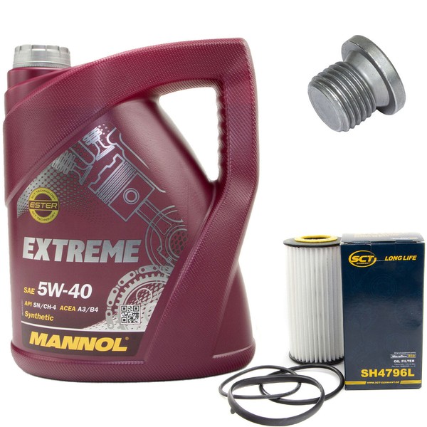 MotoröL Set 5W-40 5 Liter + ÖLfilter SH 4796 L + Schraube FüR Audi A3 Skoda VW-image