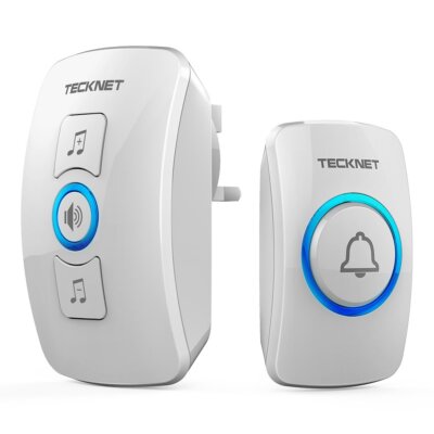 TECKNET Wireless Doorbell, Waterproof Wall Plug-in Door Bell