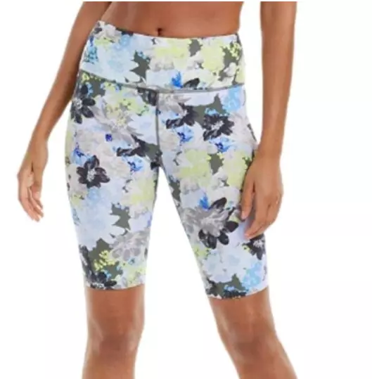 Calvin Klein Performance Printed High Waist Bike Shorts Blue