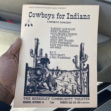 POSTER FOR COWBOYS FOR INDIANS BENEFIT CONCERT OCT. 14,1985  Ramblin Jack Elliot