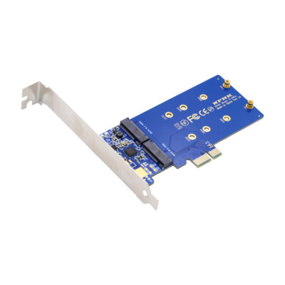 CABLECY Dual SATA NGFF Key B+M SSD to PCI-E 1x Motherboard Desktop Adapter