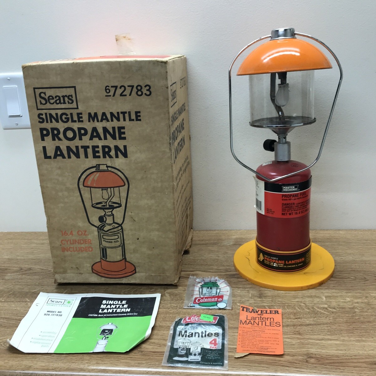 Sears Roebuck Propane Lantern Orange Single Mantle Vintage | eBay