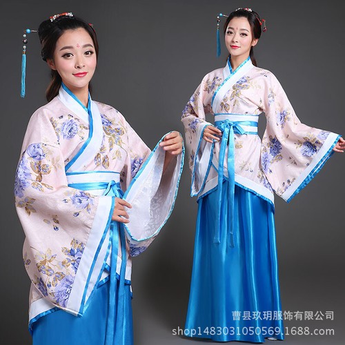 Costume Hanfu retrò donna vestito donna stile cinese tang costume vestito cos set - Foto 7 di 7