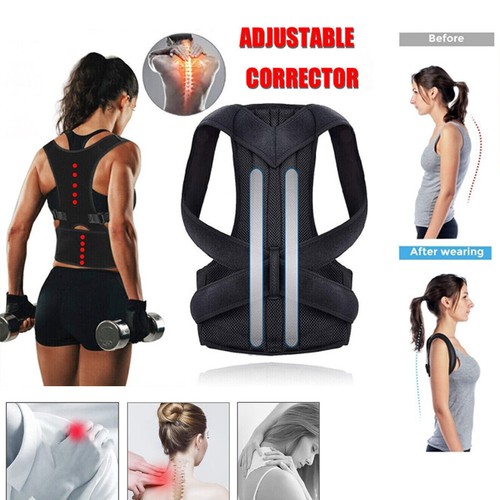 Medical Scoliosis Posture Corrector Spine Back Support Shoulder Brace Belt - Picture 1 of 11