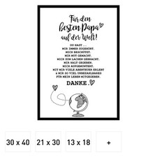 Für den besten Papa der Welt I Poster inklus...