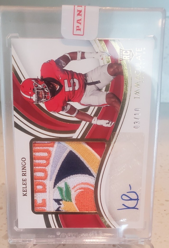 Kelee Ringo Panini Immaculate Collection Collegiate Premium Patches Rookie Autographs #KER Bowl Logo 1