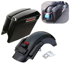 5" Hard Stretched Saddlebags & Rear Fender Fit For Harley Road Glide 2014-2024