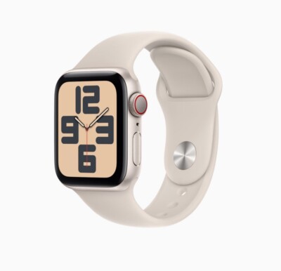 Apple Watch SE (2022) 40mm Starlight Aluminum Case with Sport Band, S/M (GPS...