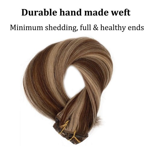 Long 100% Remy Brazilian Clip In Human Hair Extensions Straight 7 Pieces 100G - Picture 42 of 42