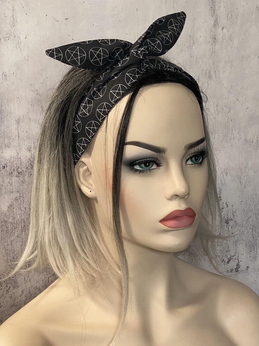 Bloodroot With Blood Simone Active Headband (Preorder) |Gothic Hair Wrap Blood Stains Zombies Horror Head Scarf Goth Headband Dolly  main image 4