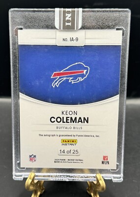 2024 Panini NFL Instant Signature KEON COLEMAN Auto Rookie