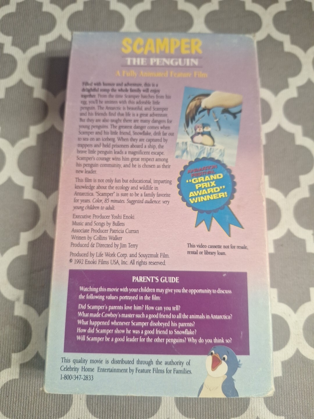Scamper the Penguin VHS Tape 1992 Fully Animated Family Feature Film ...