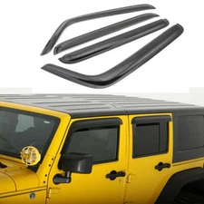 4 pcs Window Vent Visor Sun Rain Guards For 2007-2017 Jeep Wrangler JK Unlimited