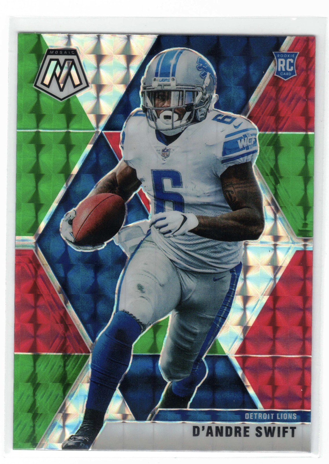 D'Andre Swift 2020 Mosaic Choice Red Green Prizm Rookie RC #215 Detroit Lions