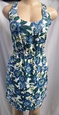 LOFT GREEN & BLUE FLORAL CASUAL CAREER SUMMER DRESS SIZE: 2 NWT