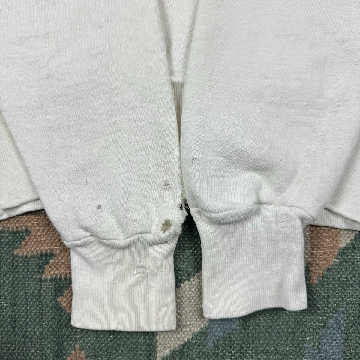 Vintage 40s 50s Single V Crewneck Sweatshirt White Size