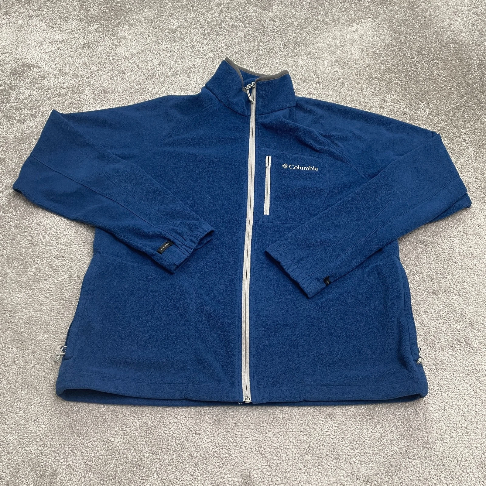 Columbia Interchange Fleece Jacket Men Large Blue Full Zip Pocket Outdoor Hiking