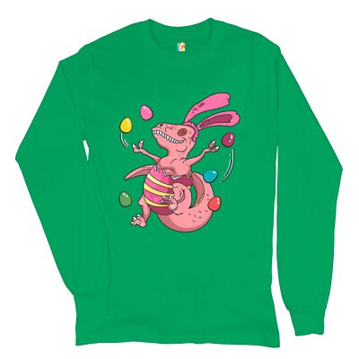 Easter Egg T-rex Long Sleeve T-shirt Happy Easter Bunny Dinosaur Egg Hunt