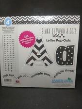 Barker Creek 4" Letter Pop-Outs Black Chevron Dots