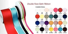 High quality Double Face Satin Ribbon Roll Spool, Choose Size / Yards / Colors