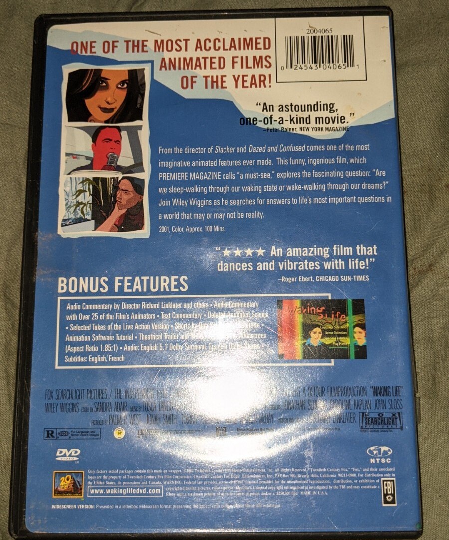 Waking Life DVD Richard Linklater Wiley Wiggins 24543040651| eBay