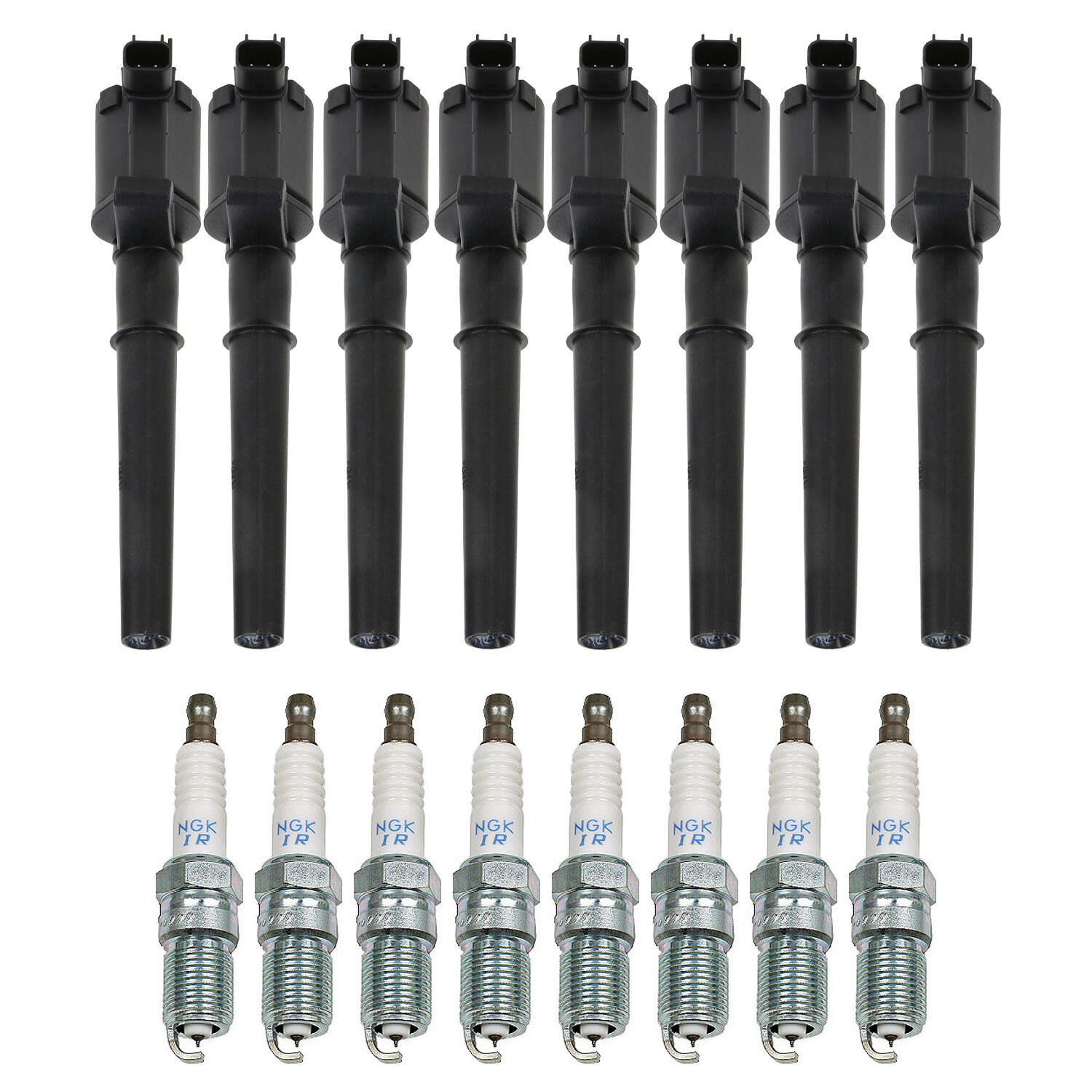Bosch 8 Ignition Coil NGK 8 Laser Iridium Spark Plug Kit For Mustang V8