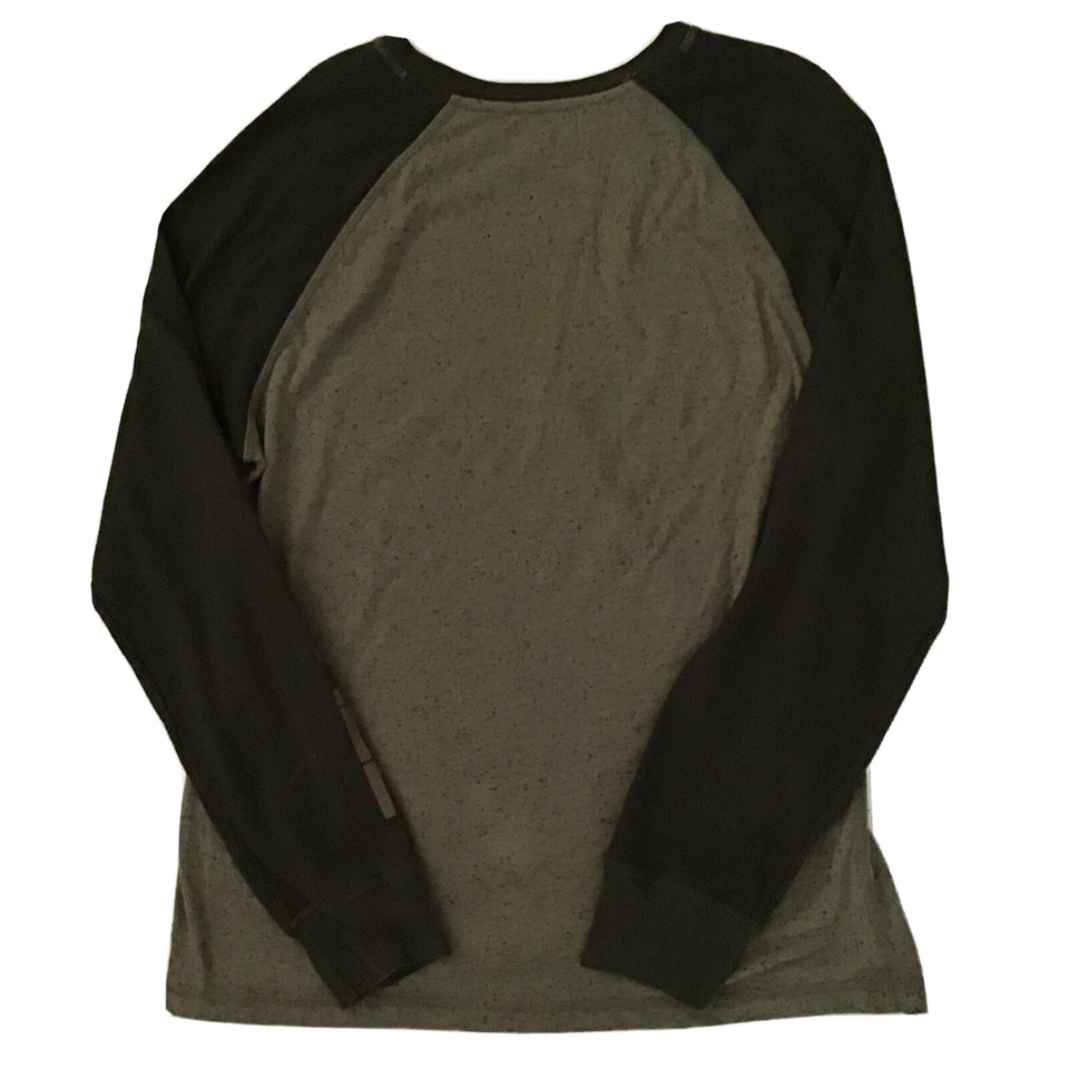 Realtree Mens Sz L Waffle Long Sleeve Tshirt Green Spell Out Down Sleeve - Image 3 of 4