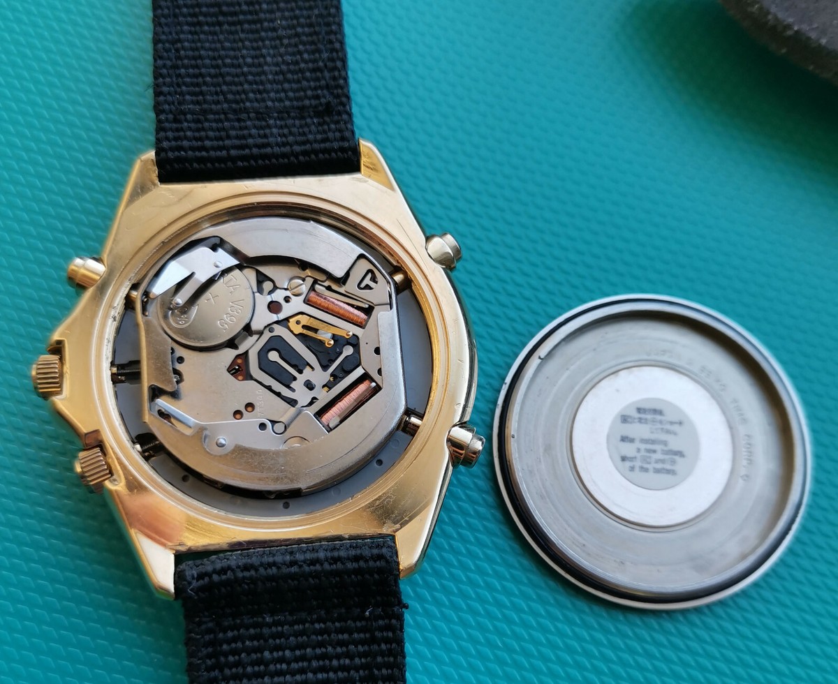 RARE Golden Seiko Flightmaster 7T34-6AIL T Chronograph Wristwatch