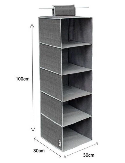 Organizer Armadio Portatutto Pensile Tessuto Scarpe Borse 5 Piani 30x30x100 dfh