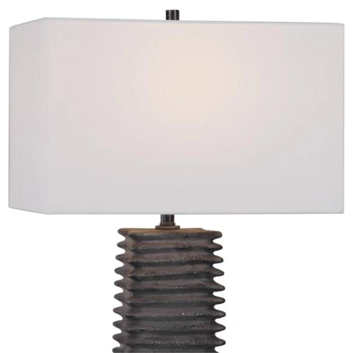 Uttermost Sanderson Ceramic Steel and Fabric Table Lamp in Metallic Charcoal - Picture 5 of 9