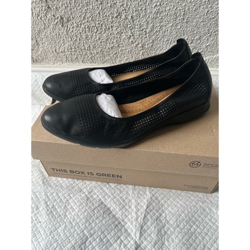Clarks Women Black Leather Jenette Ease Ballet Flat, Size 11 - Picture 4 of 10