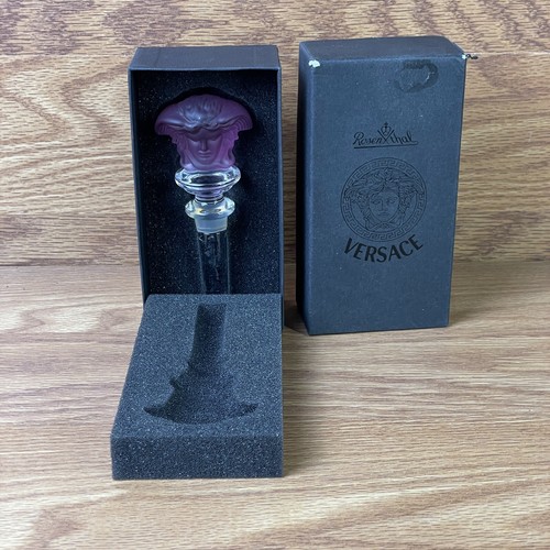 Gianni VERSACE Glass Wine Stopper Medusa Rosenthal Crystal Amethyst (Purple) - Picture 4 of 8