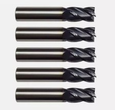 New 5 PCS - 1/8" 4 FLUTE CARBIDE END MILL - TiALN COATED USA