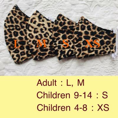 Leopard Animal Print Washable Italian Silk Face Mask cover Filter Men women Kid
