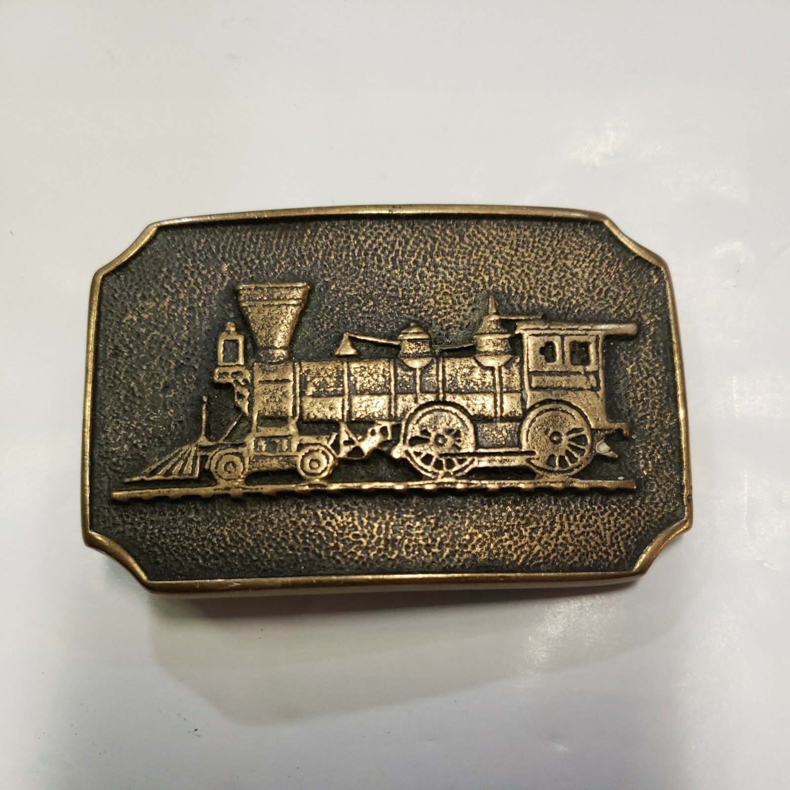 BTS Train Engine Rectangular Belt Buckle Solid Br… - image 1