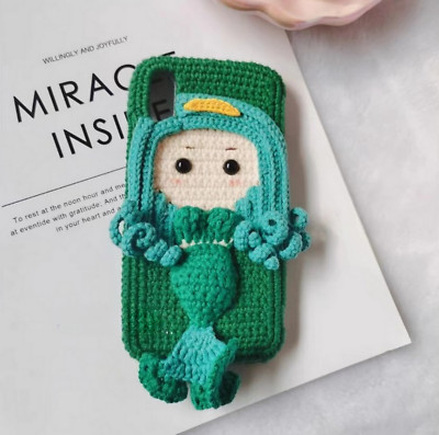 Mermaid DIY Knitted Phone Case Finished Handmade Customized Knitwear Phone Case