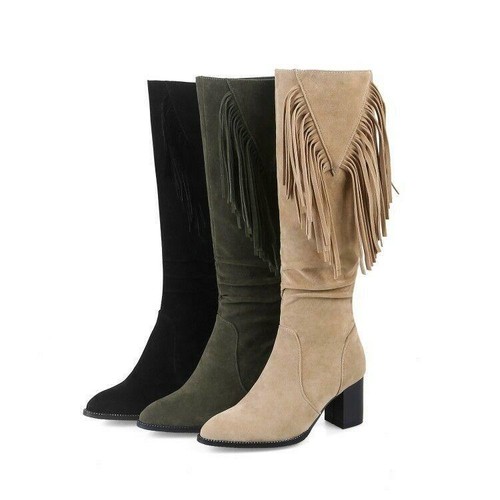 Block Heels Synthetic Suede Shoe 