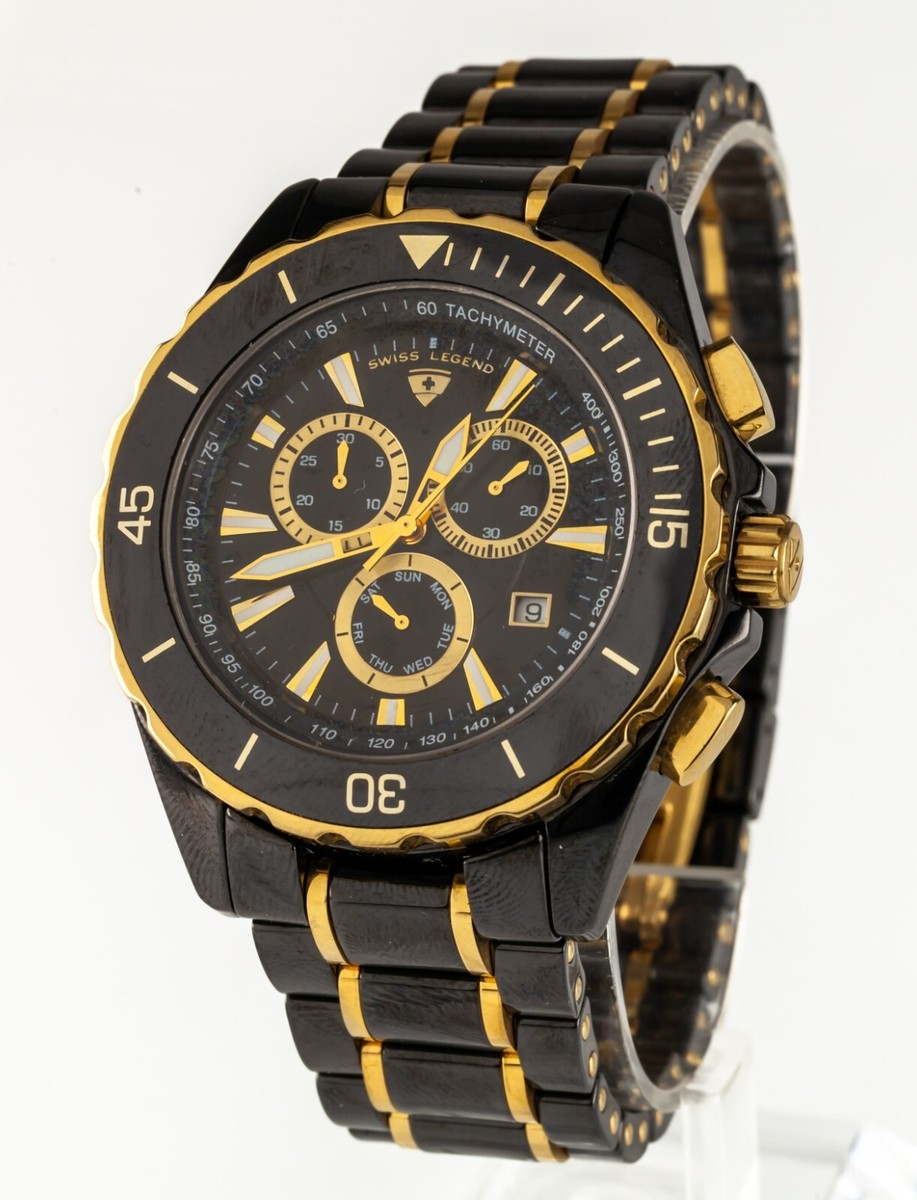 Swiss Legend Identity Model #SL-10614-BKBRA 47mm Chrono Men's