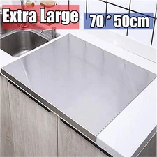 Stainless Steel Chopping Cutting Board Counter Top Protector w/ Front Overhang