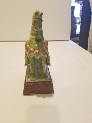 Estatuas de caballos orientales pintadas a mano decorativas vintage encontradas en patrimonio (2) - Imagen 8 de 12