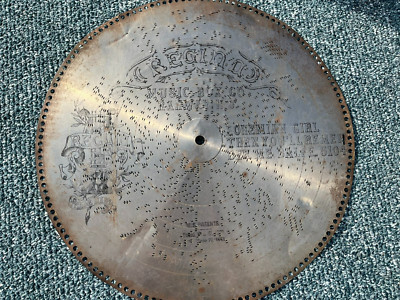 Regina MUSIC BOX DISC 20 3/4  Metal Bohemian Girl Then You'll Remember Me 5104