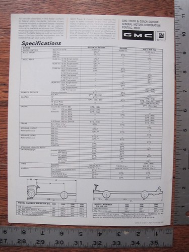 Original 1969 69 GMC Commercial School Bus Dealer Sales Brochure - Picture 5 of 5