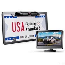 5" Car Monitor Dual Mounts License Plate Backup Camera Metal Case Night Vision