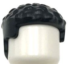 Lego New Black Minifigure Hair Male Coiled with Straight Sides Piece
