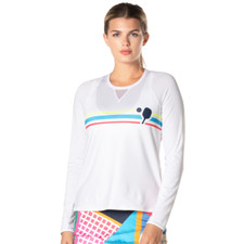LUCKY IN LOVE WOMEN'S Double Hit Long Sleeve PICKLEBALL PADDLE TOP Size Large