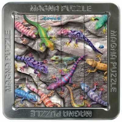 3D Magna Puzzle Geckos - Magnatile Puzzle with tin storage case New