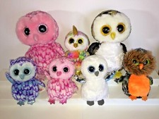 Ty Beanie Boos Owl Owliver Pinky Enchanted Oscar Midnight Spells Plush Lot 3